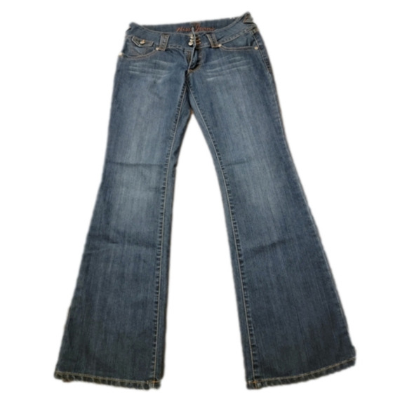 WOMENS Missi flared jeans with flap pockets Size 11, but fit like a small 9 - Picture 1 of 5